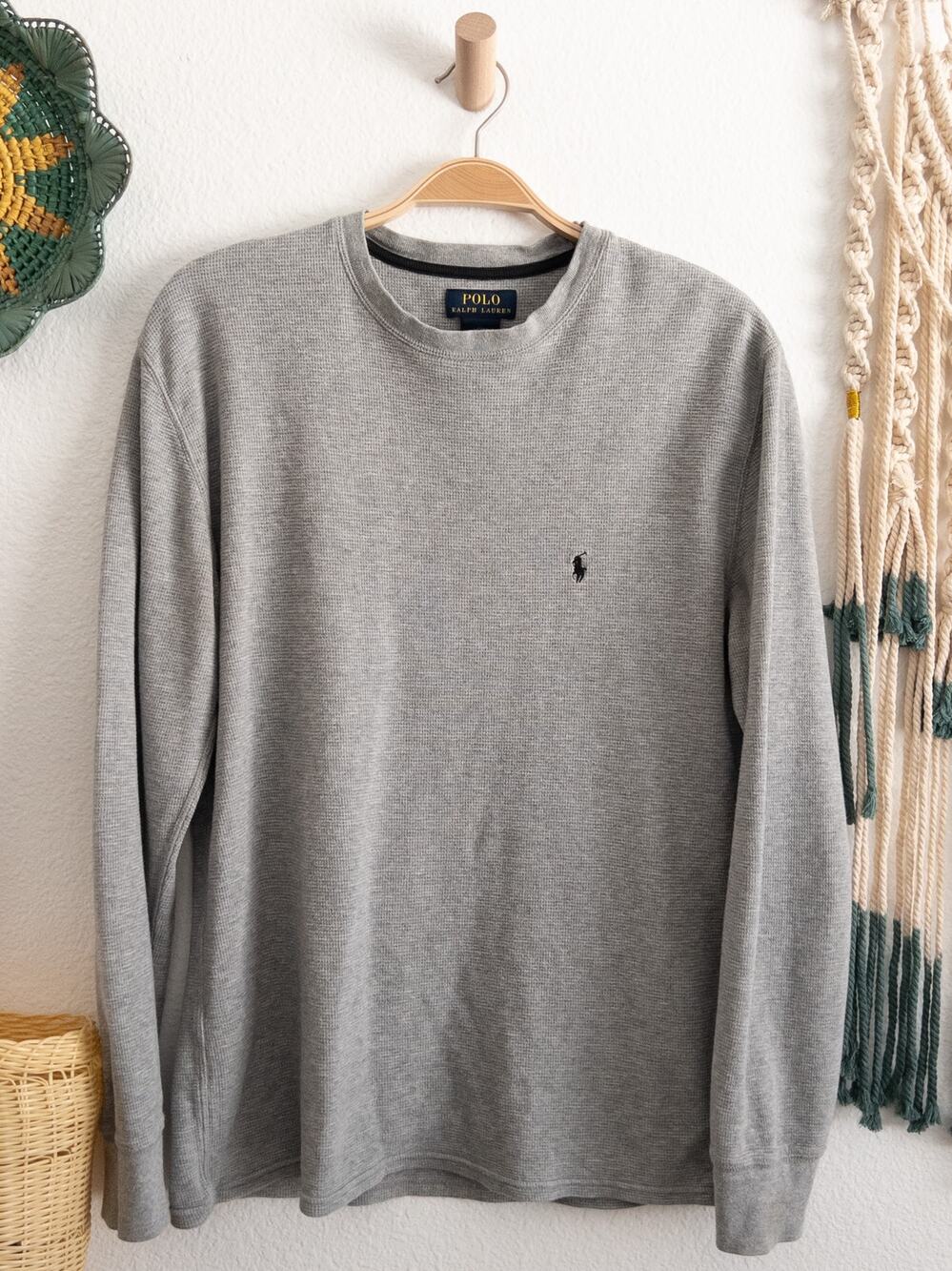 Polo Ralph Lauren Thermal Long Sleeve Gray Shirt XL